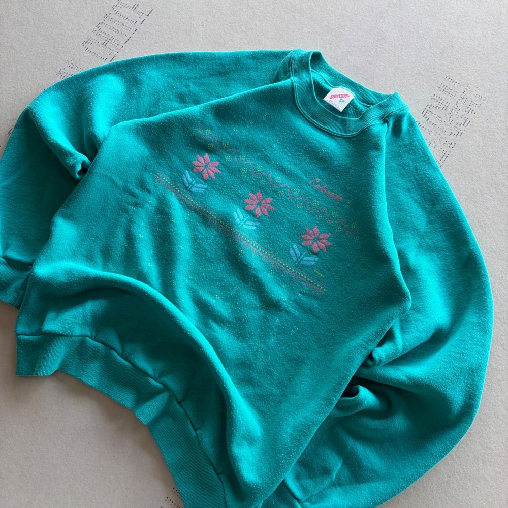 Vintage 90s Jerzees Nature Graphic Colorado Sweatshirt